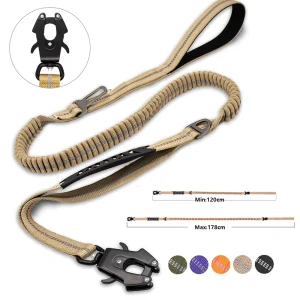 Reflective Heavy-Duty Bungee No-Pull Dog Leash/Car Seatbelt