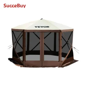 SucceBuy Pop-Up 6-Sided Camping Gazebo Canopy Shelter