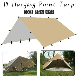 Waterproof Camping Tent Tarp Sun Shelter with 19 Points